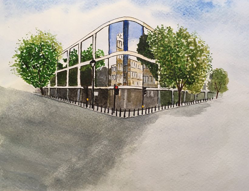 My project in Architectural Sketching with Watercolor and Ink course 1