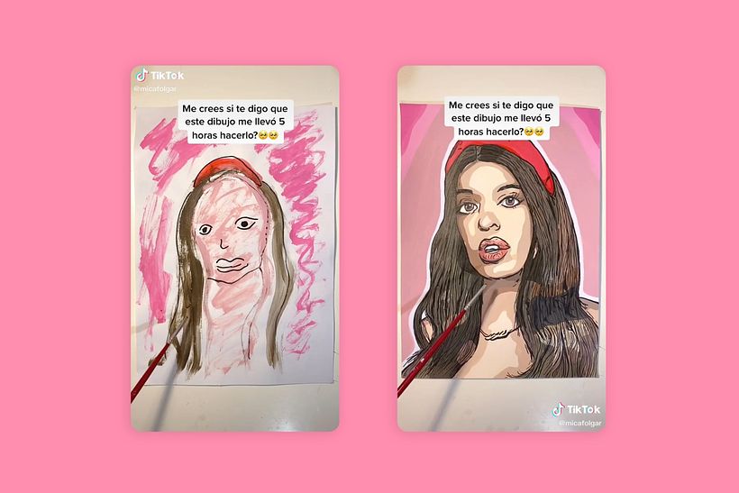 The "before" and "after" of one of Mica Folgar’s drawings.