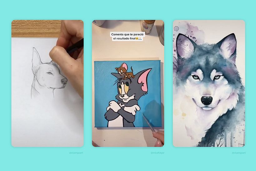 Siberian husky by Cristina Luengo and Tom and Jerry by Mica Folgar.