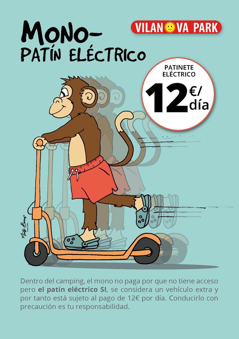 Publicidad ilustrada para el Camping Vilanova Park 5