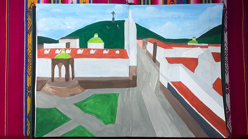 Mi proyecto final, primeras capas en gouache.
