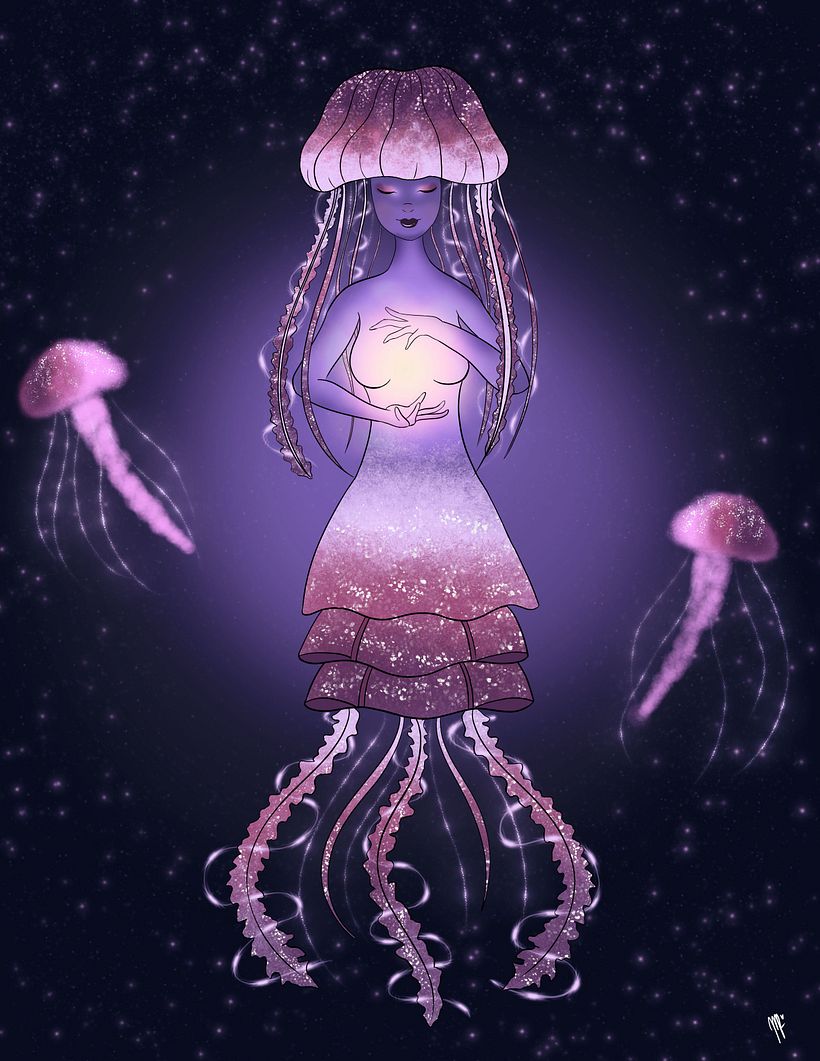 Jellyfish Witch - Inktober illustration