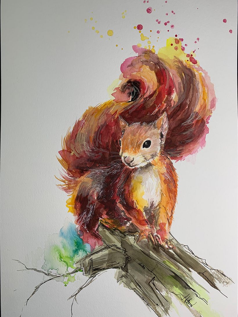 My project in Expressive Animal Portraits in Watercolor course 2