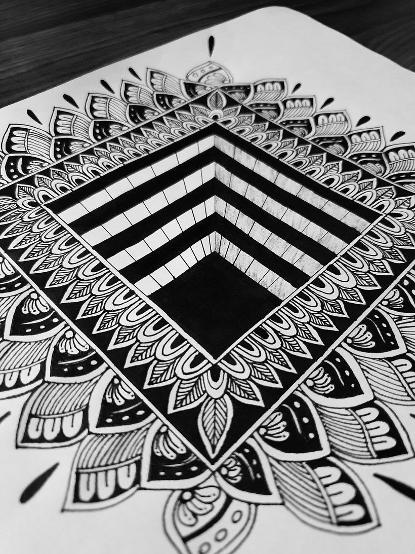 First try on Square Zentangle