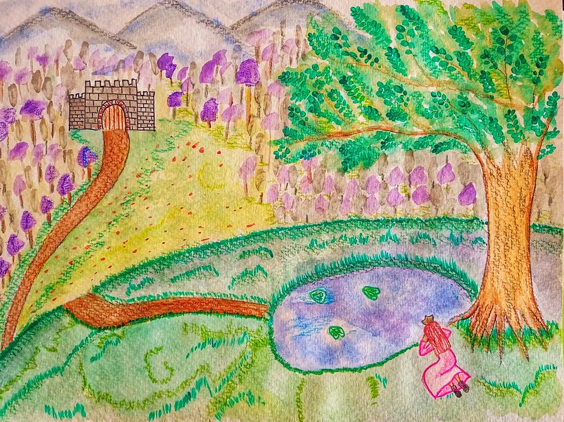 Escena del cuento clásico El rey rana