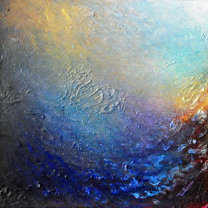 "Moonlight Sonata no Fundo do Mar", acrílica sobre tela