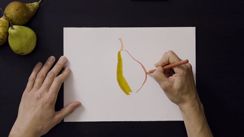 Faça três traços em três cores diferentes