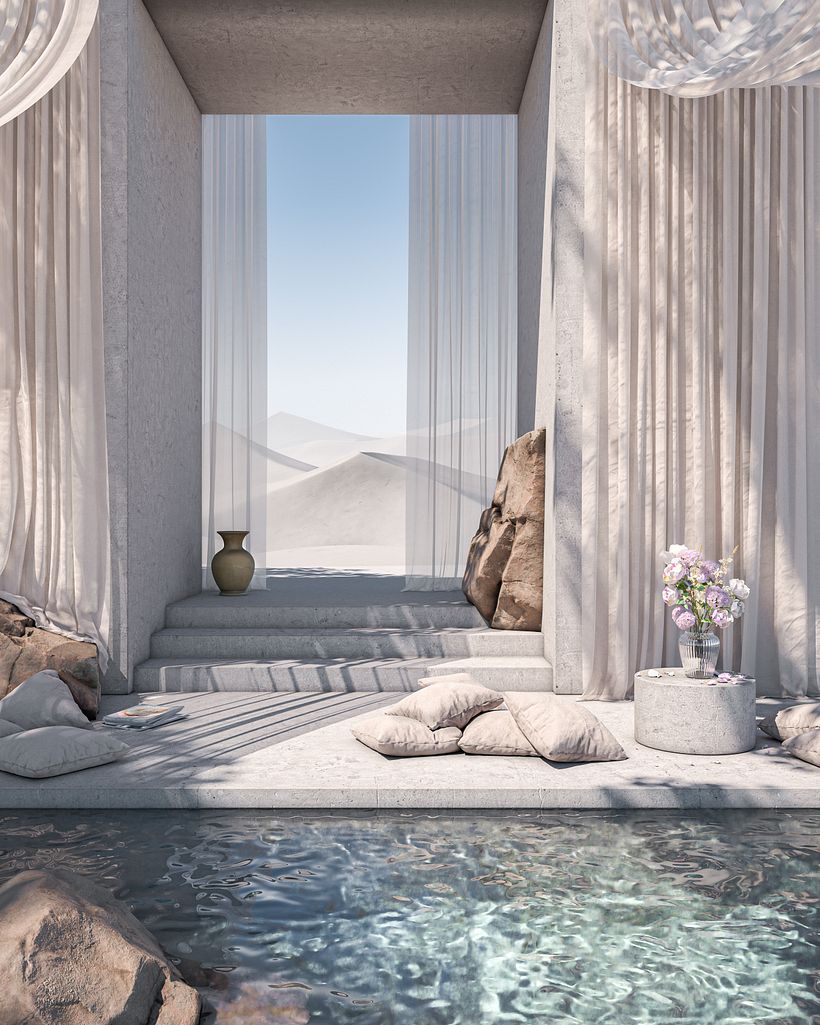Experimental interiors with curtains 6