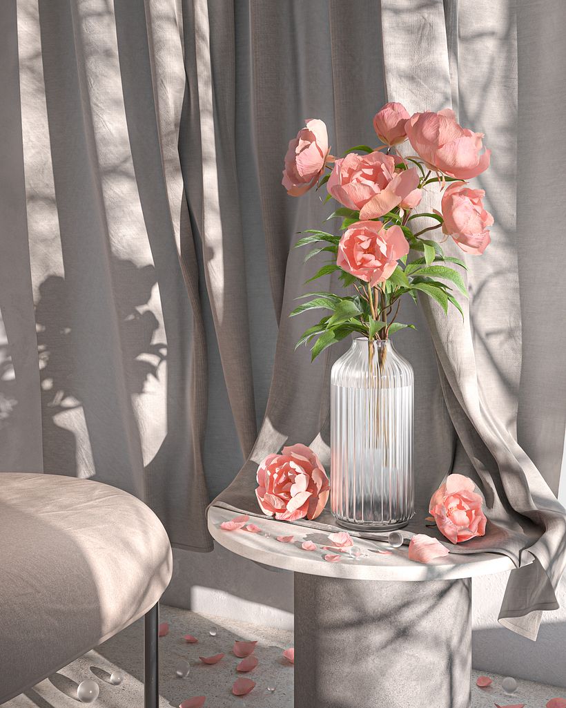 Experimental interiors with curtains 4