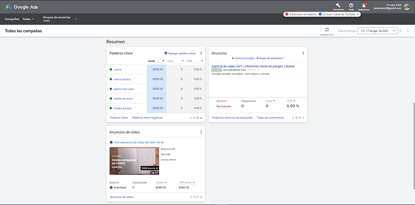 Proyecto realizado en Google ads y Facebook ads 3