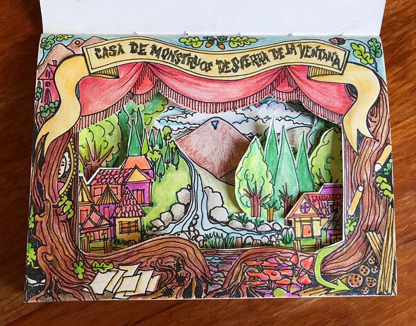 Mi Proyecto del curso: Técnicas de papercut para contar historias "Casa de Monstruos de Sierra de la Ventana" 1