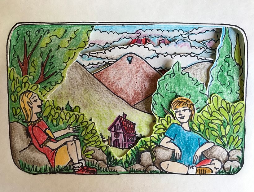 Mi Proyecto del curso: Técnicas de papercut para contar historias "Casa de Monstruos de Sierra de la Ventana" 4