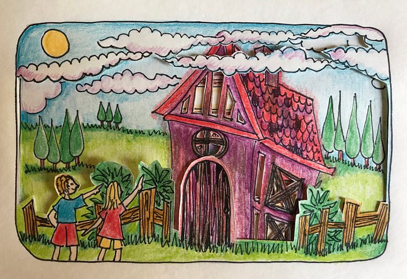 Mi Proyecto del curso: Técnicas de papercut para contar historias "Casa de Monstruos de Sierra de la Ventana" 5