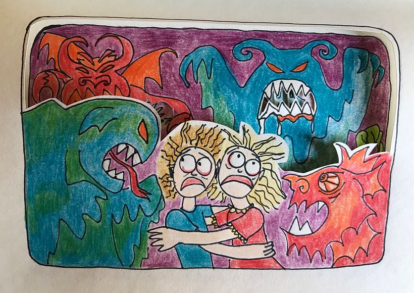 Mi Proyecto del curso: Técnicas de papercut para contar historias "Casa de Monstruos de Sierra de la Ventana" 12