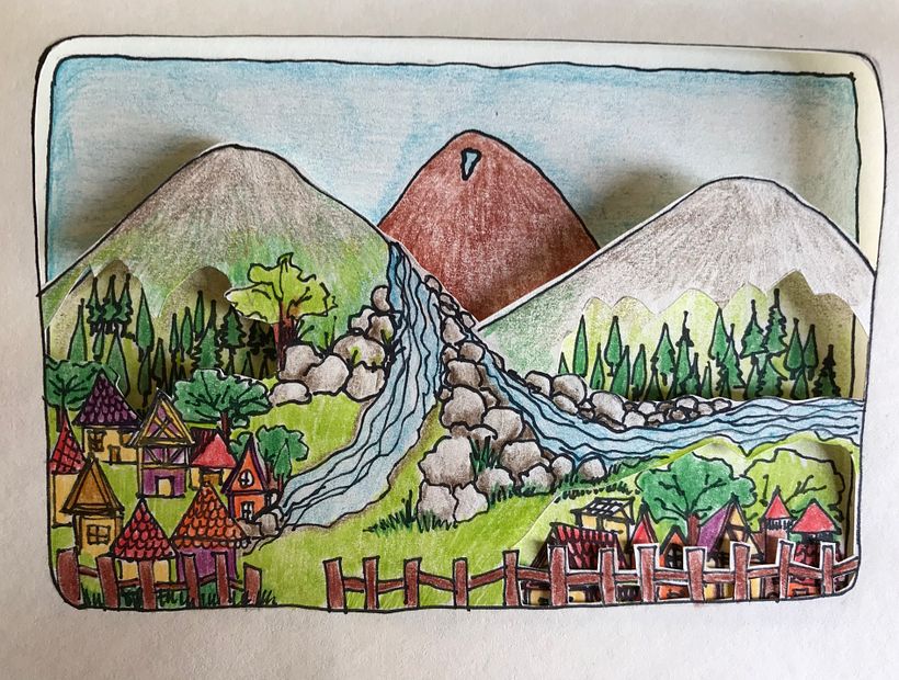 Mi Proyecto del curso: Técnicas de papercut para contar historias "Casa de Monstruos de Sierra de la Ventana" 16