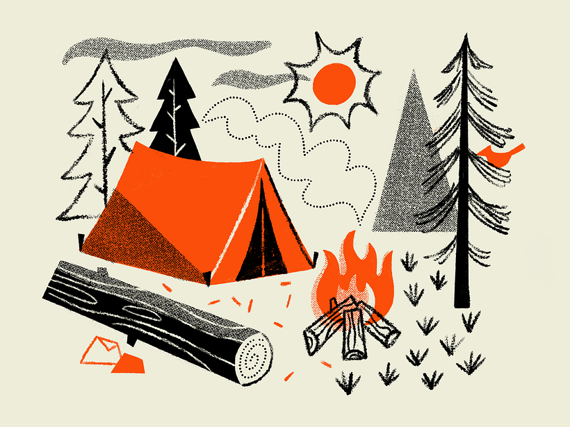 Vintage Camp Scene 1
