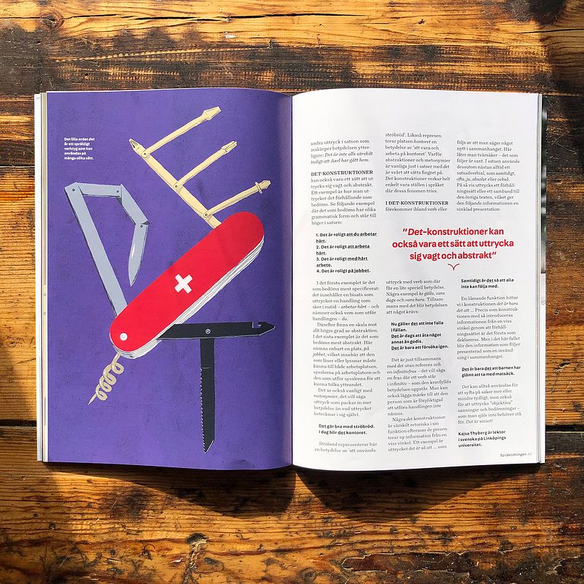 Editorial illustrations: Språktidningen 5