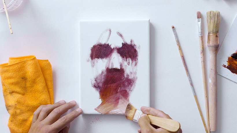 Use a wide brush to create shadows