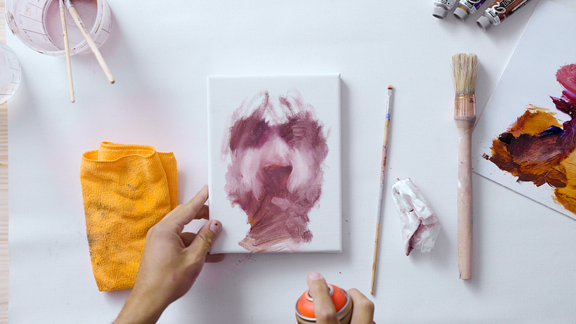 Add texture and tonality with spray paint