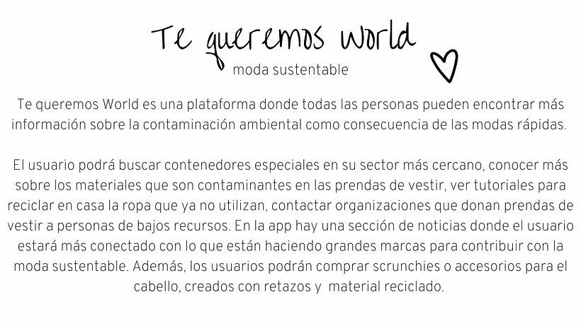 Diseño UX - Moda Sustentable - Te queremos World  2