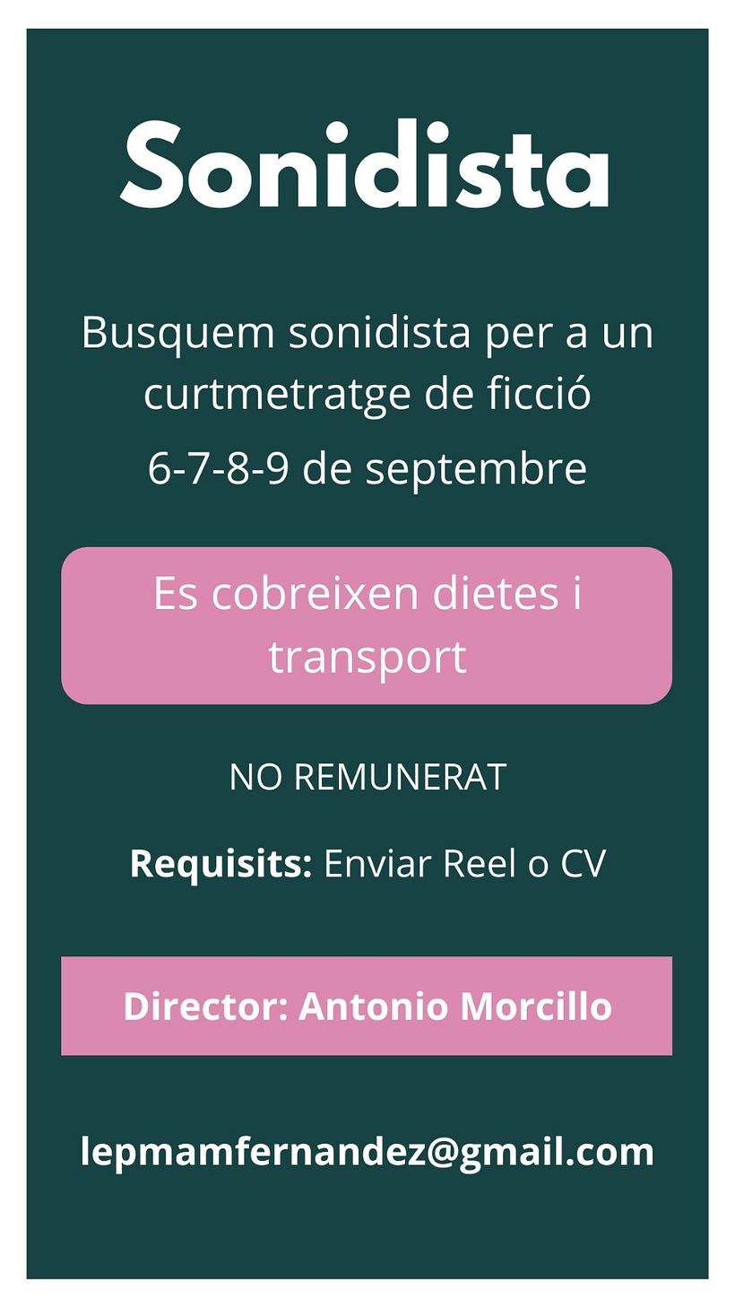 Buscamos sonidista para corto 1
