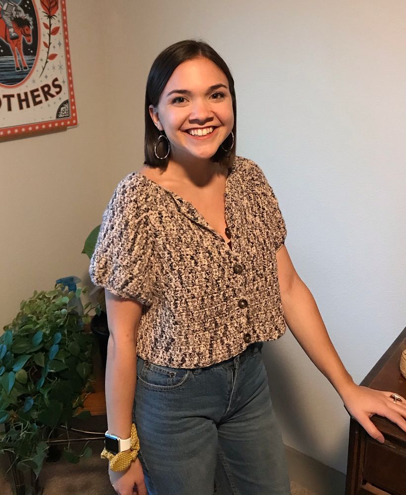 My first top-down crochet garment 2