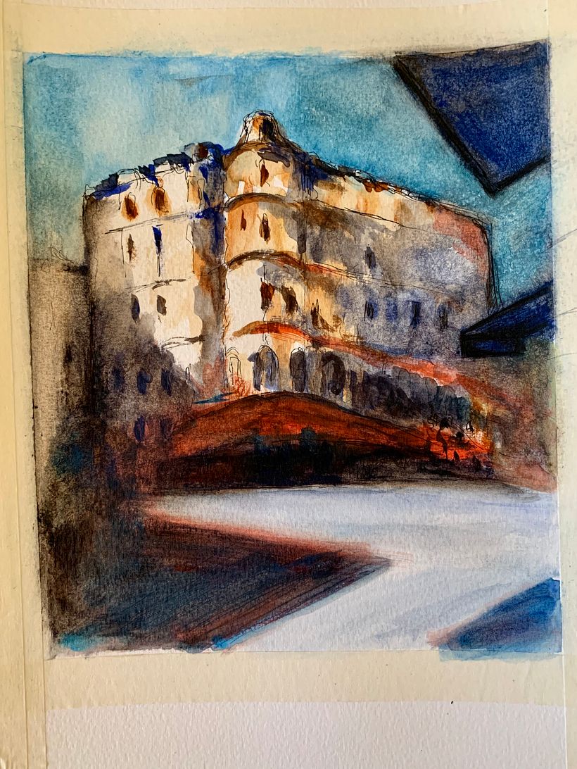 Meu projeto do curso: Desenho arquitetônico com aquarela e tinta 3