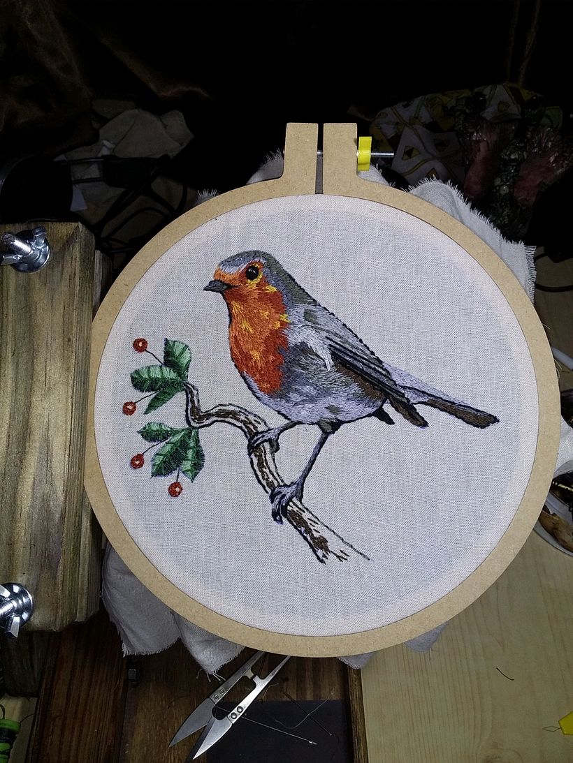 Mi Proyecto del curso: Pintar con hilo: técnicas de ilustración textil 1