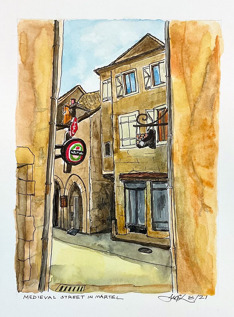 This is a little illustrative watercolor I did for an online Sktchy class. I have much to learn about watercolor!