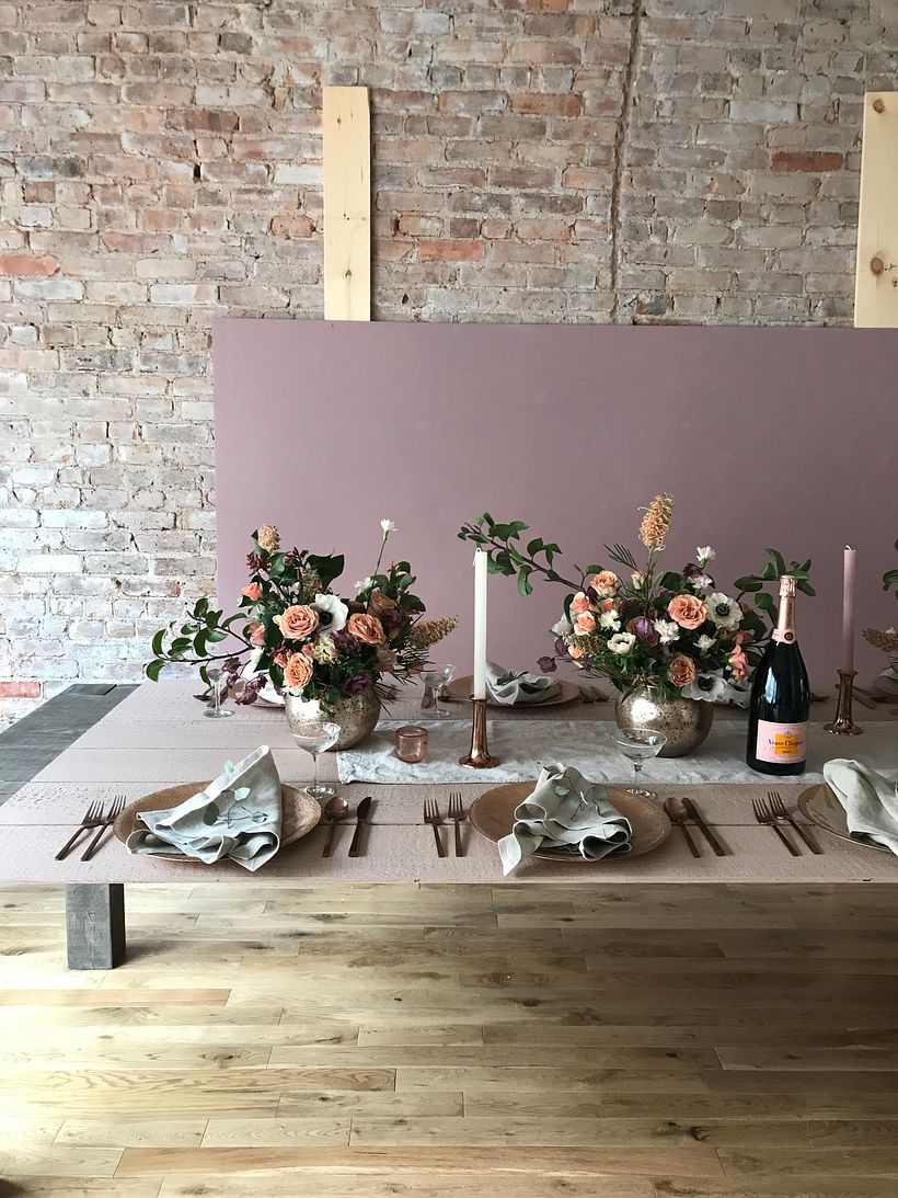 seasonal tabletop styling, instagram images, for Veuve Cliquot champagne  - Design