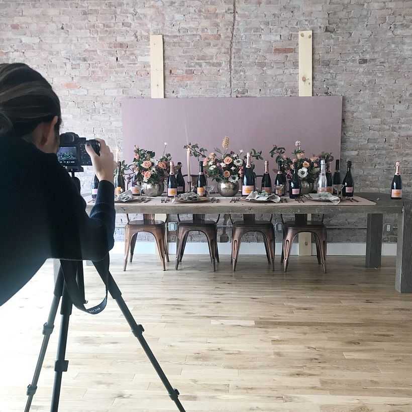seasonal tabletop styling, instagram images, for Veuve Cliquot champagne  - Design