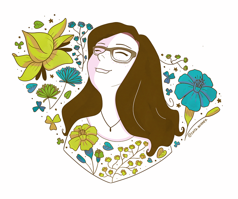 Meu projeto do curso: Retrato ilustrado com elementos botânicos 3