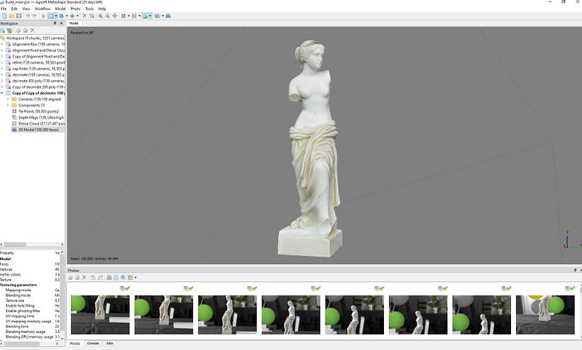 Build texture for 3d model 100000 faces.