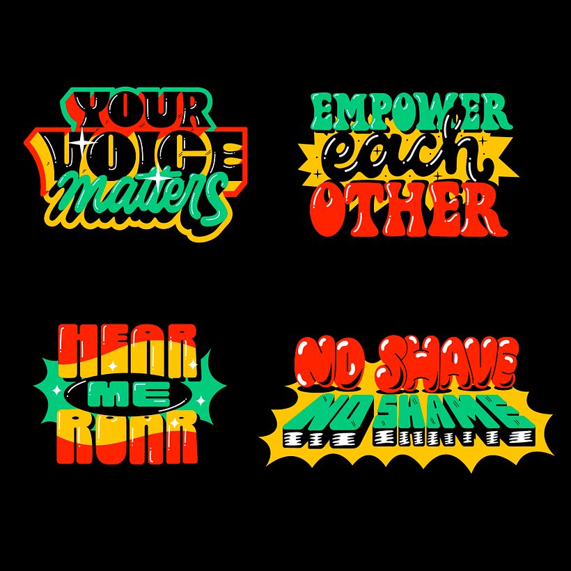 Set di adesivi + scritte per la giornata internazionale delle donne 2