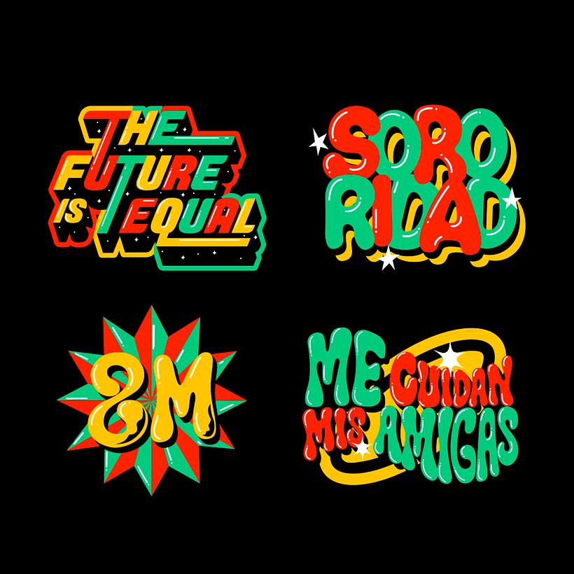 Set di adesivi + scritte per la giornata internazionale delle donne 6