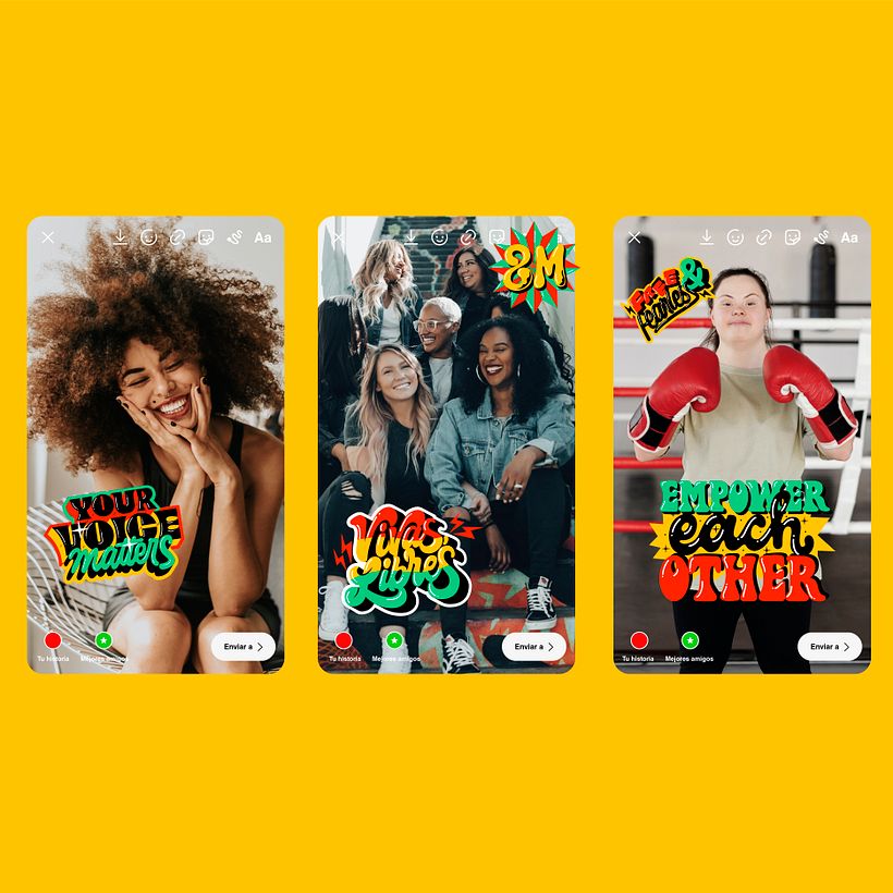 Set di adesivi + scritte per la giornata internazionale delle donne 3