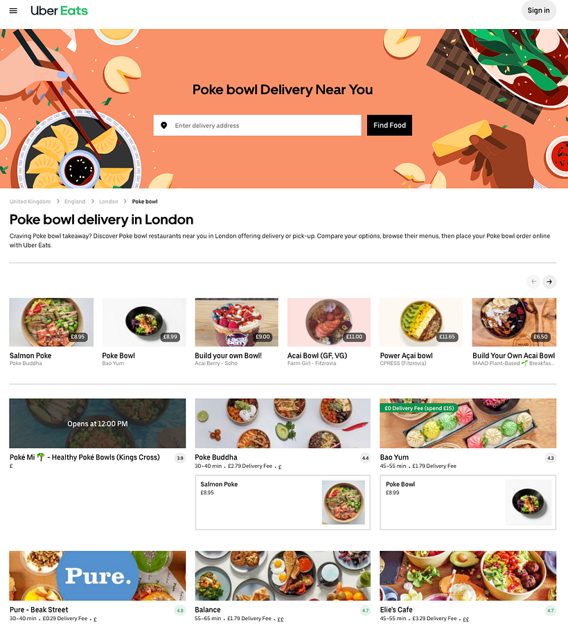 Uber Eats web categories expansion 1