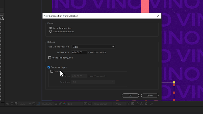 Create a composition using imported images.