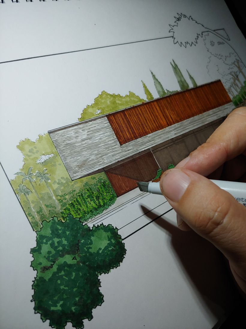 Fachada contemporânea em marcador - Diseño