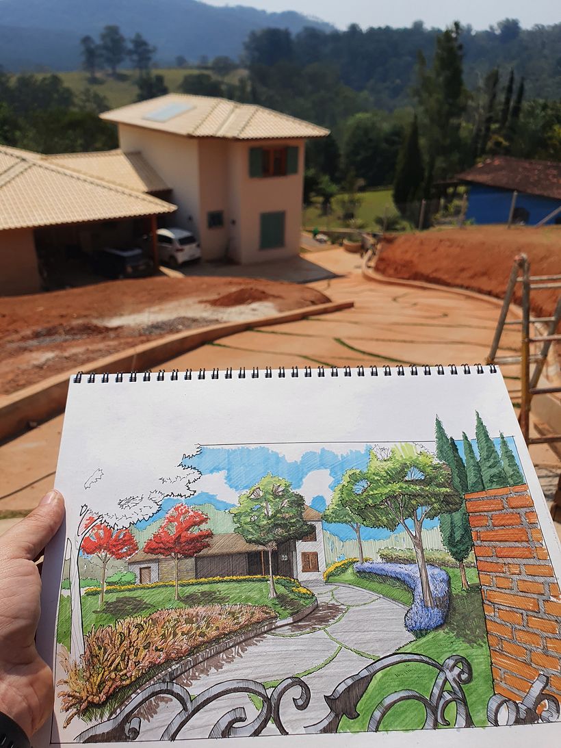 Fachada contemporânea em marcador - Diseño