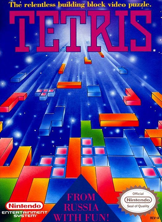 Capa do lançamento de 'Tetris' para NES em 1989