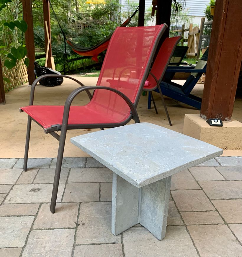 Concrete Table - I used construction adhesive to secure the parts