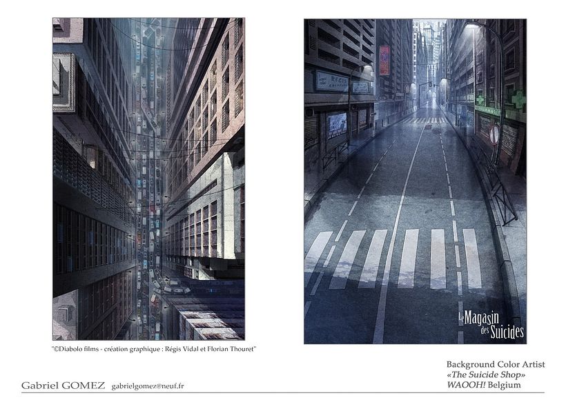 The Suicide Shop - Background color painting 1