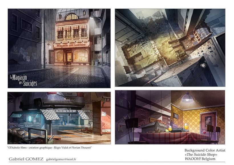 The Suicide Shop - Background color painting 2