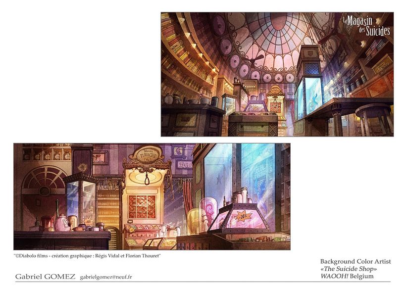 The Suicide Shop - Background color painting 3