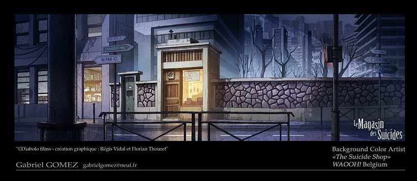 The Suicide Shop - Background color painting 5