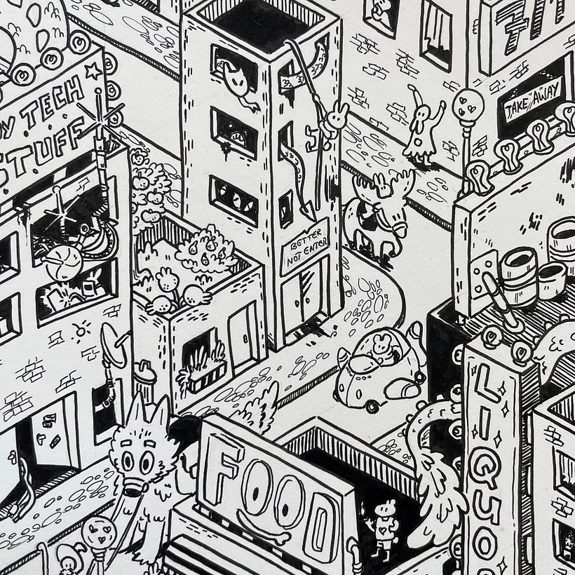 Isometric Cityscape "Bunny City" - details 5