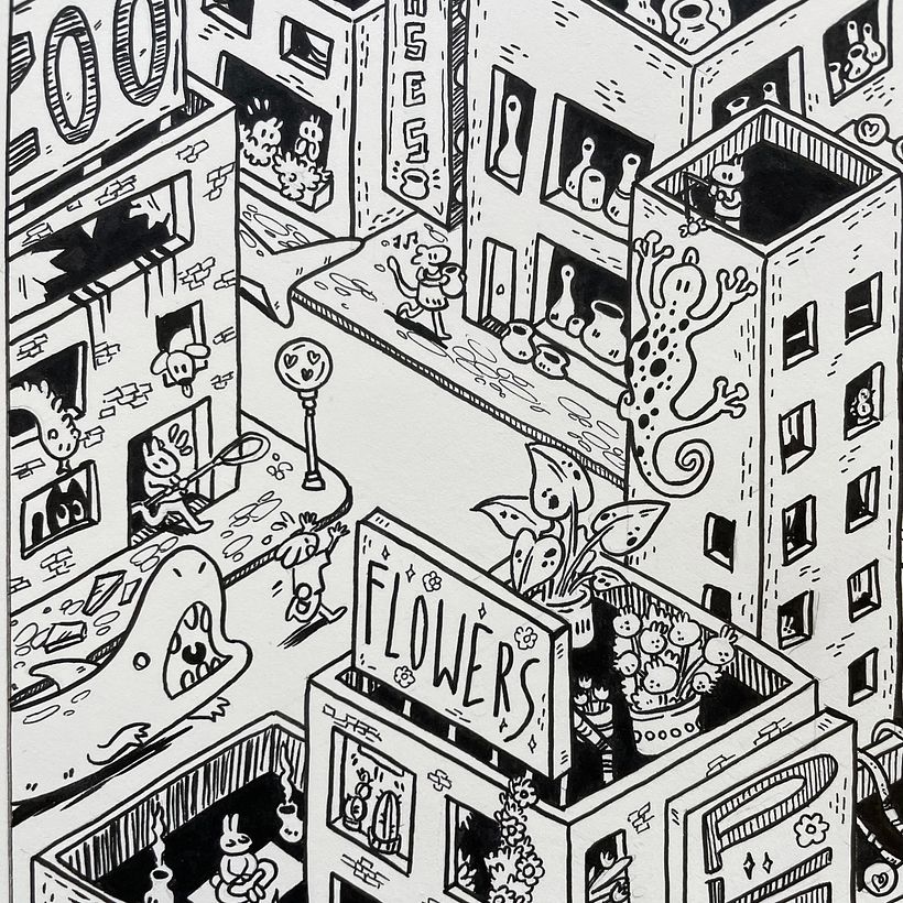 Isometric Cityscape "Bunny City" - details 7