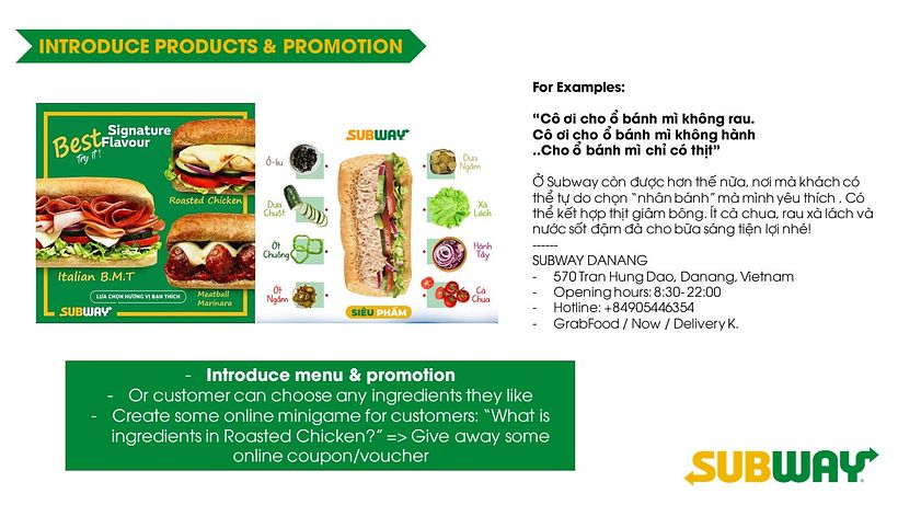 Content Guidline for Subway in Danang (Vietnam) 16