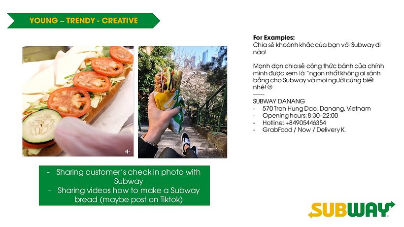 Content Guidline for Subway in Danang (Vietnam) 17